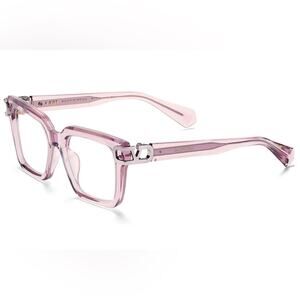 New! Valentino SIDE VLX 131C, Translucent Pink Square Glasses, Authentic